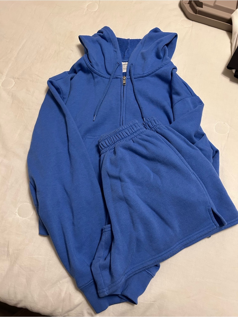 No Boundaries Light Blue Shorts and Zip up Hoodie Set